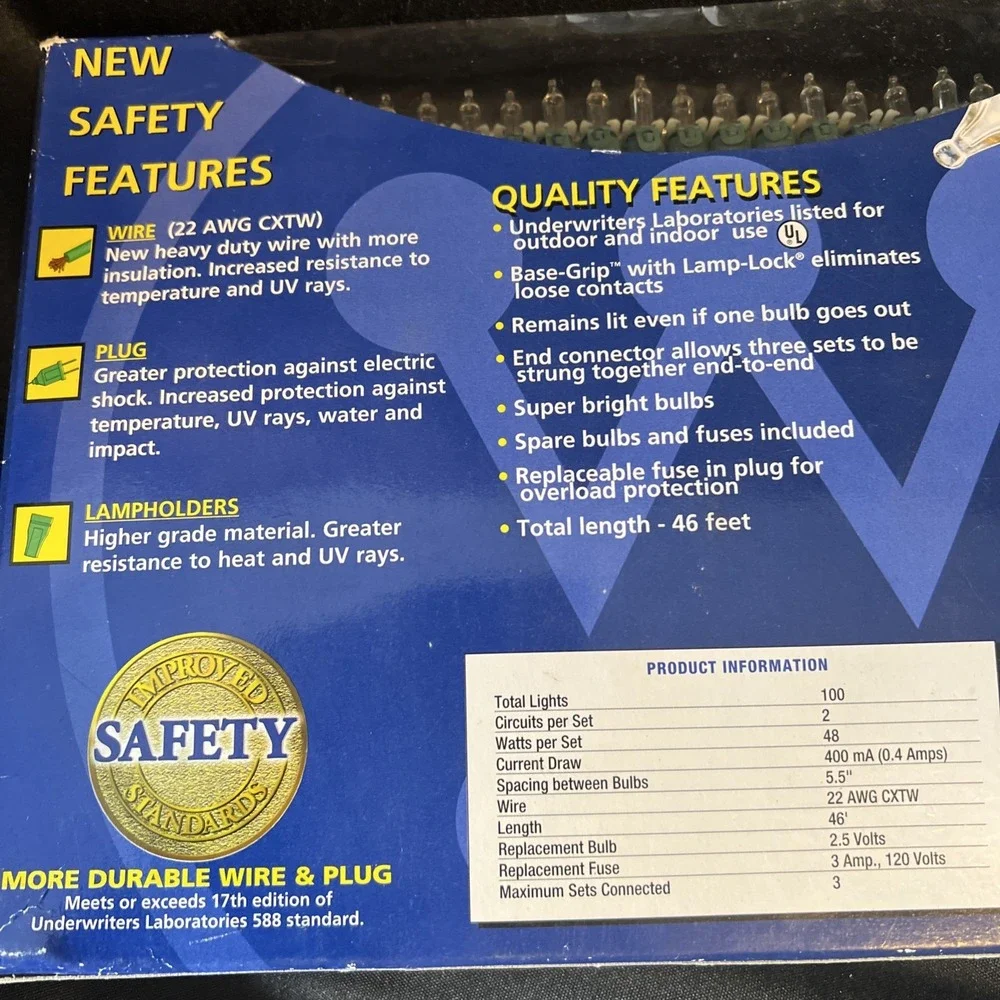 Vintage Westinghouse 100 Super Bright Add-a-Set Clear 46Ft Indoor Outdoor Lights